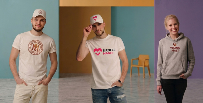 Marškinėliai ir drabužiai su logotipais